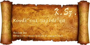 Kovácsi Szilárd névjegykártya